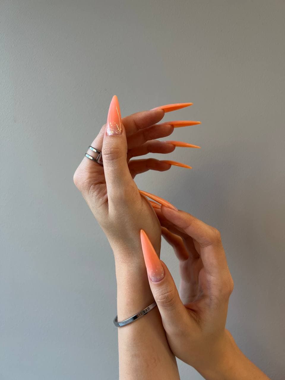 Наращивание ногтей ученицы после курса 3